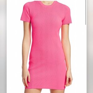 Helmut Lang Neon Mini Knit Dress